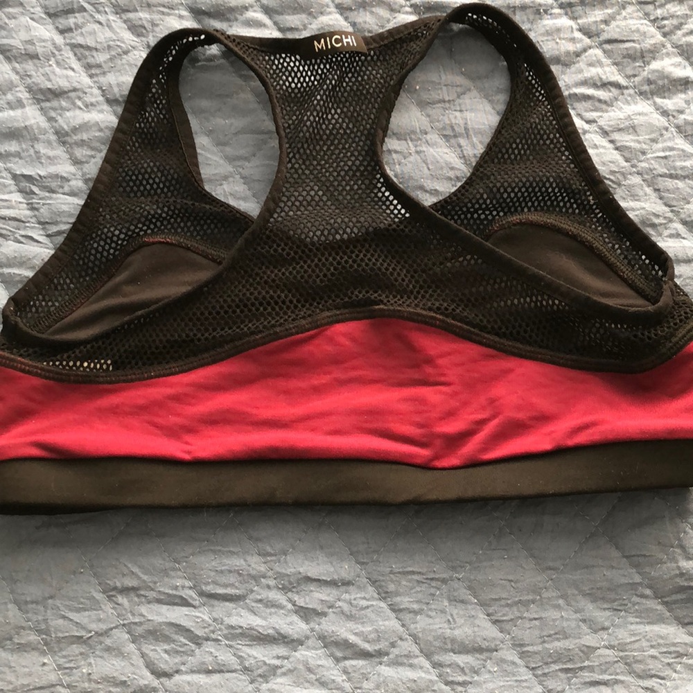 MICHI Mesh Panel Burgundy Spots Bra | M - Picture 7 of 14